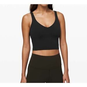 Lululemon Athletica Align Cropped Yoga Tank Top w Built in Bra Black 6